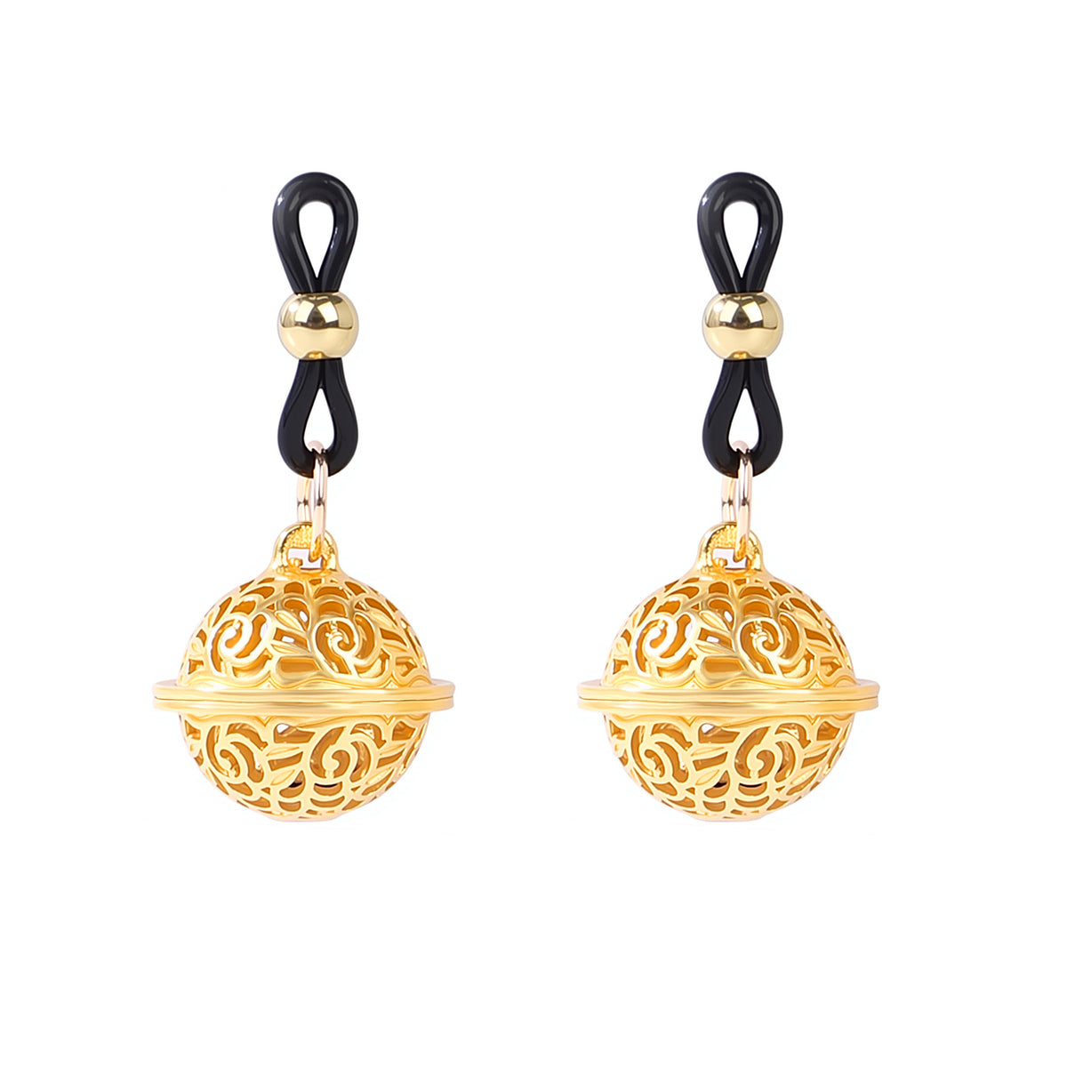 Bell Charm Nipple Clamps | Sensual Ring-Style Breast Play Clips