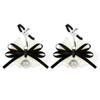 Lace Bow Nipple Clamps with Bell Charms | Adjustable Sensual Breast Play Clips