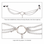 Three-Clip Nipple & Intimate Chain Set | Sensual Multi-Point Teasing Body Accessory.