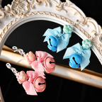 Cat Paw Bow Nipple Clamps with Bell Charms | Playful Sensual Breast Clips.