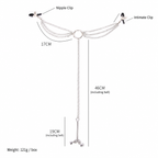 Three-Clip Nipple & Intimate Chain Set | Sensual Multi-Point Teasing Body Accessory.