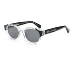 Geometric Round Sunglasses | Sculpted-Rim Metal-Accent Statement Eyewear | 9860P