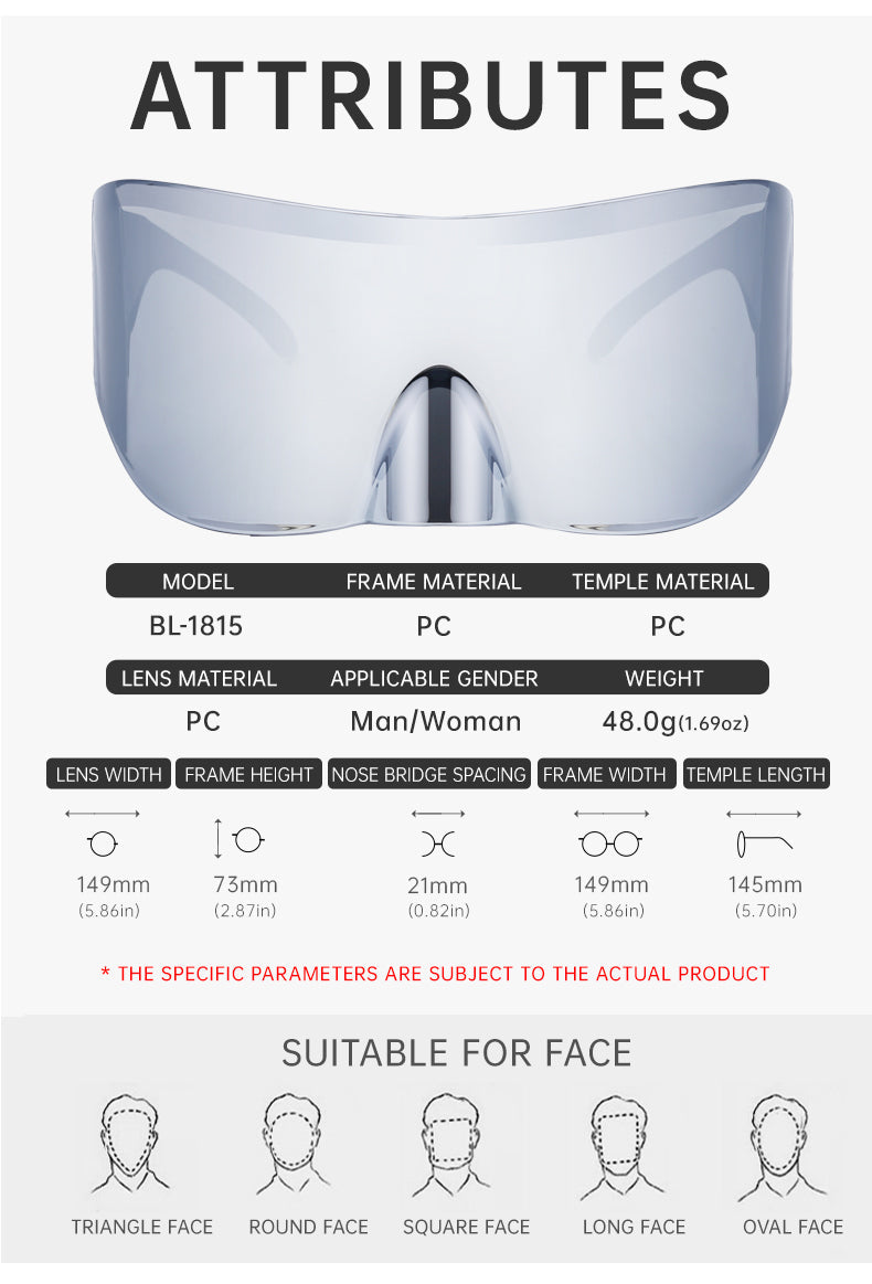 Shield Frames, Fashion Sunglasses | Trend-Forward Style for sporty looks and outdoor days | BL-1815