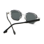 Geometric Round Sunglasses | Layered-Rim Transparent Statement Eyewear | 6262