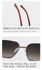 Geometric Frames, Fashion Sunglasses | Wood-Grain Temple for travel and street-style outfits | JD-2A670-2