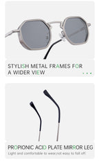 Geometric Frames, Fashion Sunglasses | Spring Hinge for travel and street-style outfits | KSL-98283