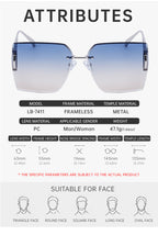 Square Fashion Sunglasses | for Travel, Street Style & Everyday Wear | LB-7411