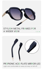 Round Fashion Sunglasses | for Travel, Street Style & Everyday Wear | ML-98174