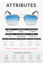 Trend-Forward Square Fashion Sunglasses with Double Bridge + Diamond-Cut Edge | WF-5G122