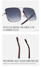 Square Frames, Blue Light Glasses | Double Bridge + Wood-Grain Temple for screen work and daily wear | ZZC-7563