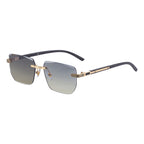 Geometric Photochromic Sunglasses for commuting and changing light | Wood-Grain Temple + Diamond-Cut Edge | ZX-3194