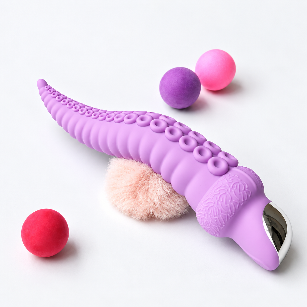 Dual-Texture Vibrating Massager | Flexible Ridges &amp; Raised Contact Points  Description: