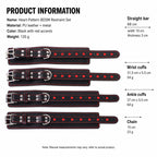 Heart-Pattern 10-Piece BDSM Restraint Set | Playful Straight Bar Kit
