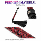 Crimson Temptation Leather Flogger | Soft Fringe BDSM Paddle for Sensual Play