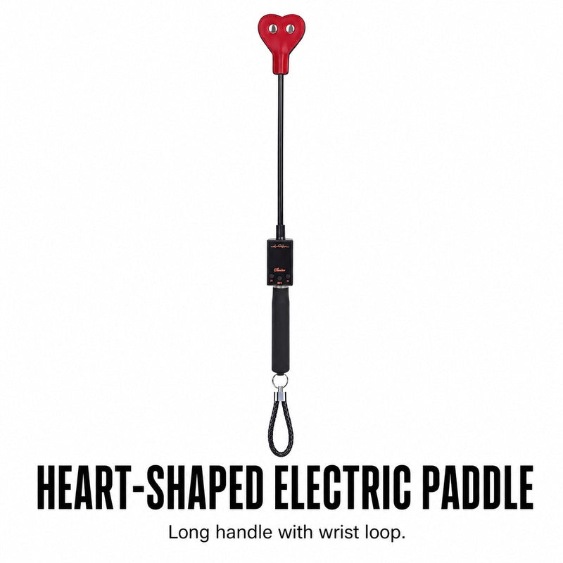 Heart-Shaped Electric Paddle | Dual-Ended EMS Impact Toy with Adjustable Intensity