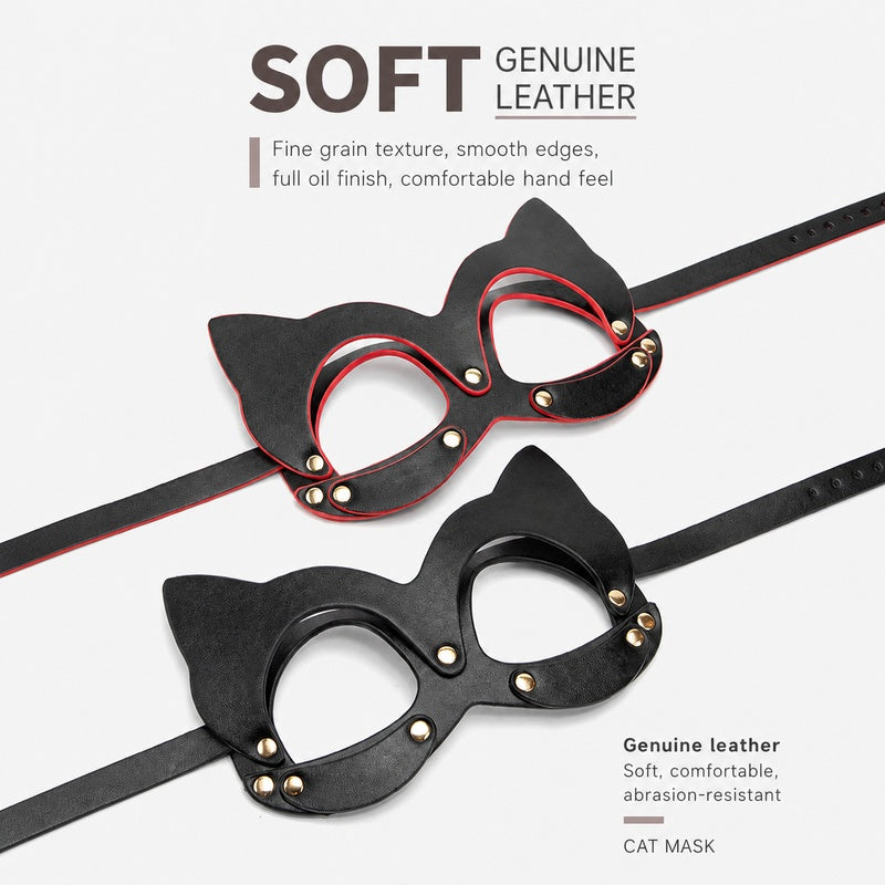 Midnight Temptation 8-Piece BDSM Kit | Genuine Leather Bondage Set for Couples Description