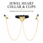 Heart Collar & Nipple Clamp Set | Adjustable BDSM Accessory