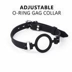 O-Ring Mouth Gag Collar | Adjustable Silicone-Style BDSM Accessory