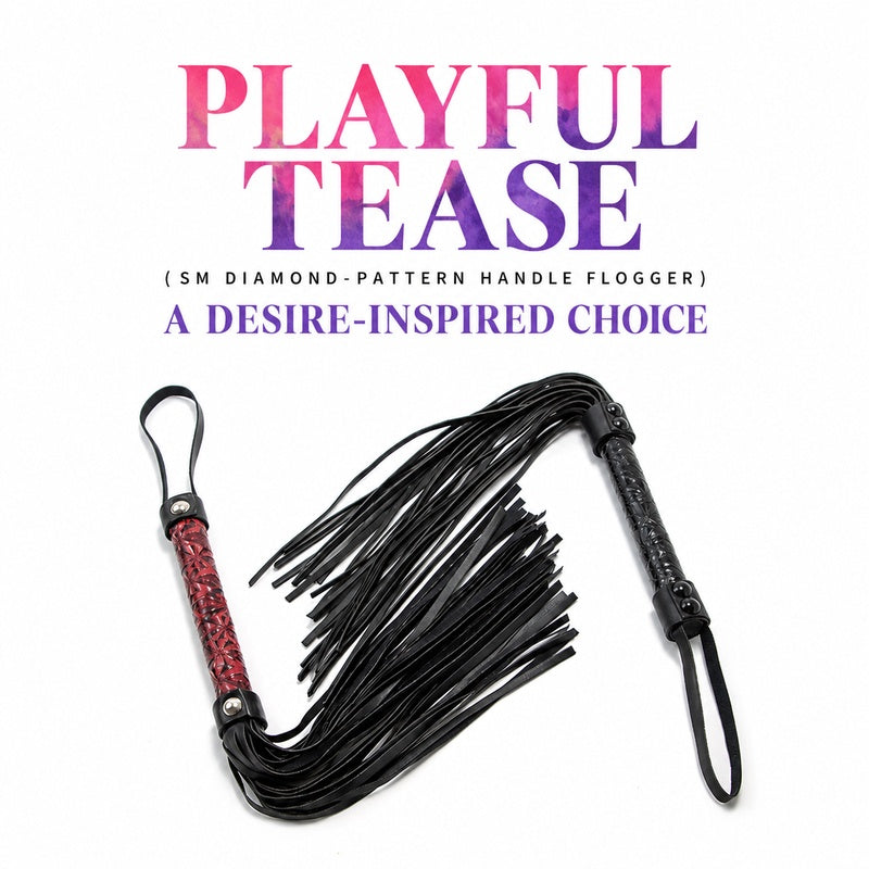 Crimson Temptation Leather Flogger | Soft Fringe BDSM Paddle for Sensual Play