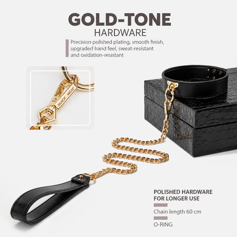 Midnight Temptation 8-Piece BDSM Kit | Genuine Leather Bondage Set for Couples Description