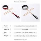 Snake-Pattern Collar & Leash Set | Adjustable PU Leather BDSM Accessory