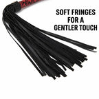 Crimson Temptation Leather Flogger | Soft Fringe BDSM Paddle for Sensual Play