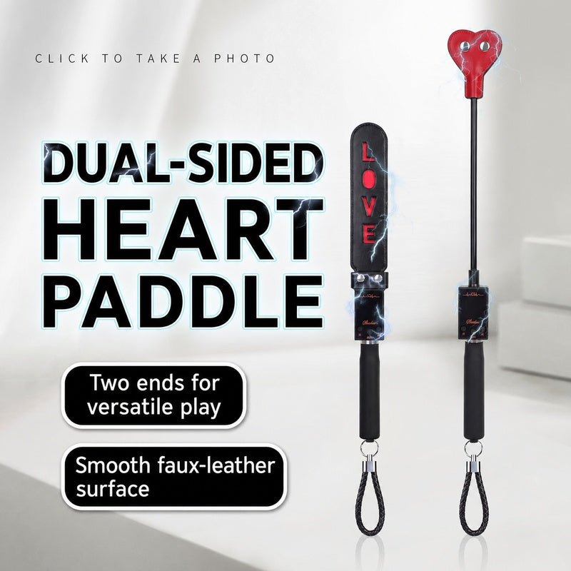 Heart-Shaped Electric Paddle | Dual-Ended EMS Impact Toy with Adjustable Intensity