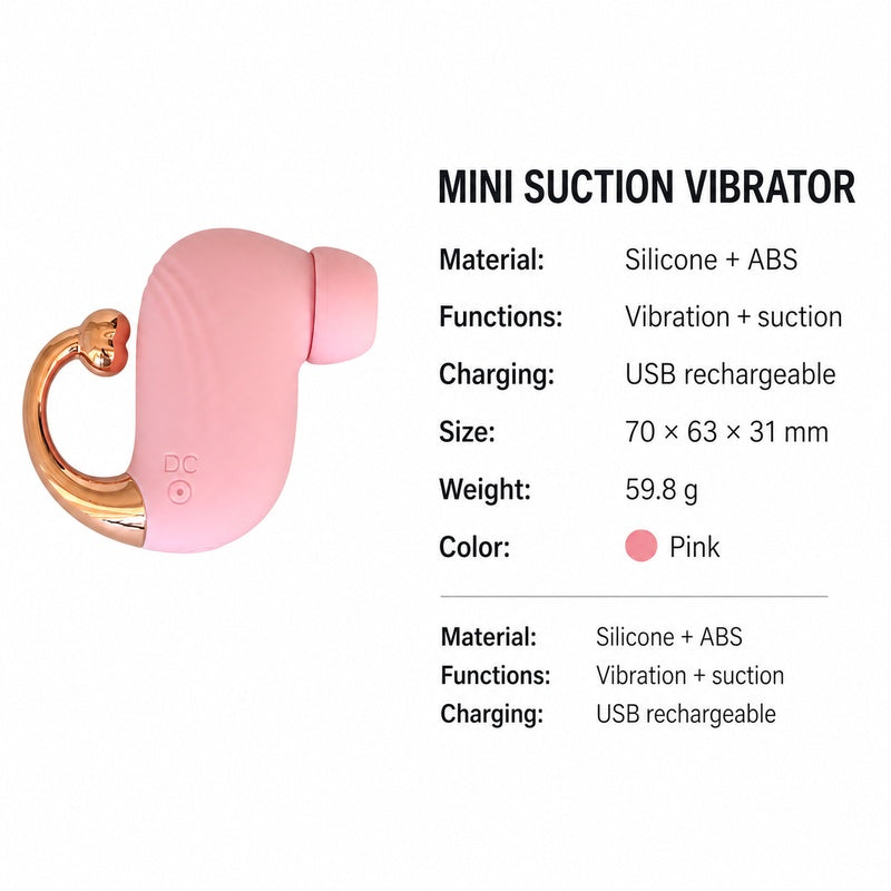 Mini Suction Vibrator | Pink Wearable Clitoral Stimulator