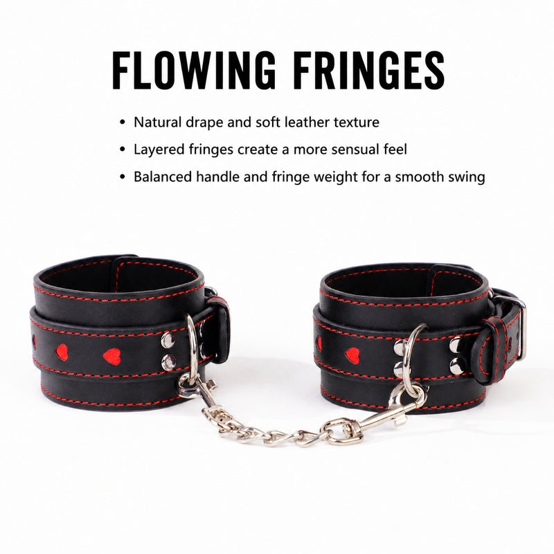 Heart-Pattern 10-Piece BDSM Restraint Set | Playful Straight Bar Kit