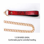 Snake-Pattern Collar & Leash Set | Adjustable PU Leather BDSM Accessory