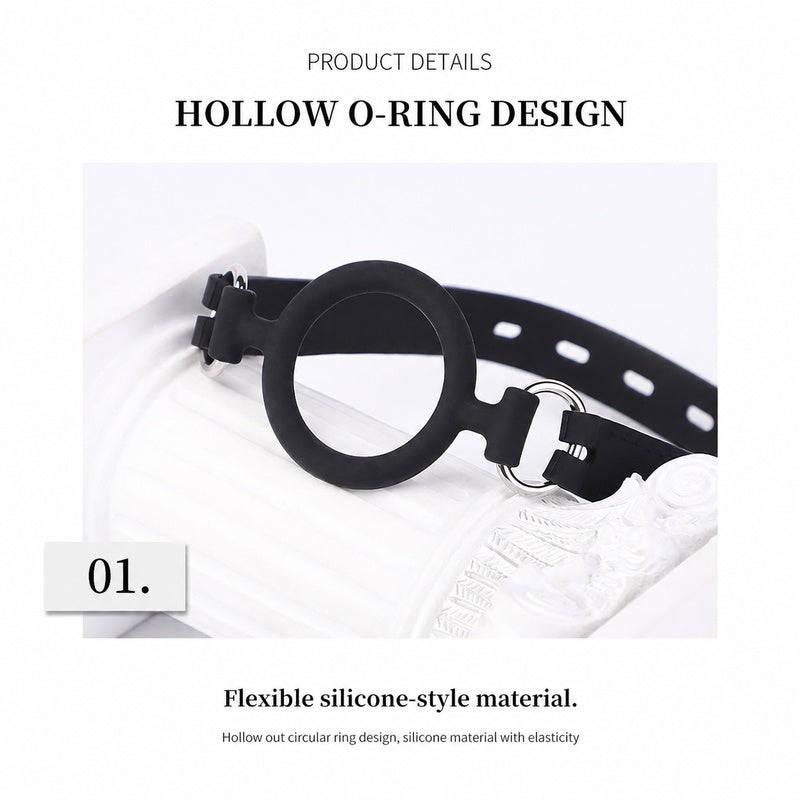 O-Ring Mouth Gag Collar | Adjustable Silicone-Style BDSM Accessory
