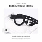 O-Ring Mouth Gag Collar | Adjustable Silicone-Style BDSM Accessory