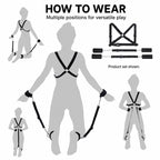 Adjustable BDSM Sponge Restraint Set | Soft Cuffs, Harness & Connecting Straps