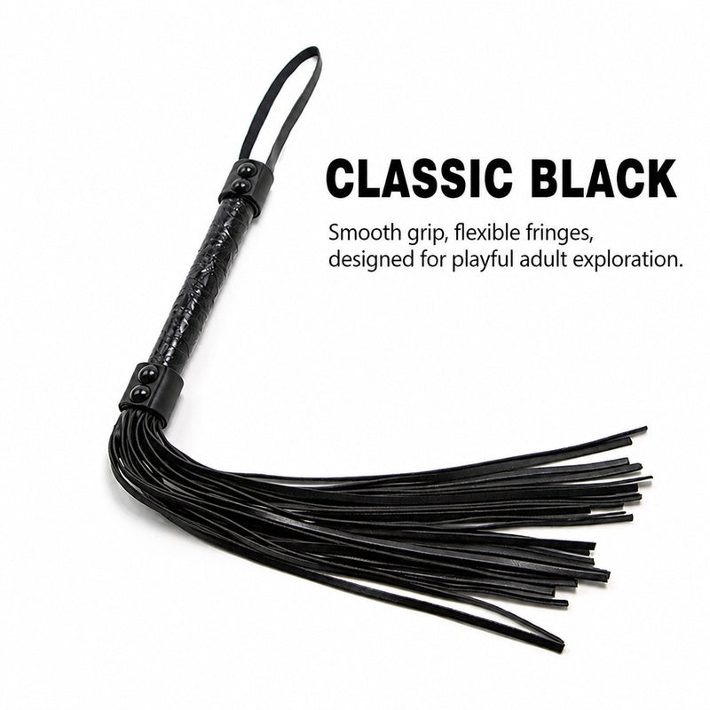 Crimson Temptation Leather Flogger | Soft Fringe BDSM Paddle for Sensual Play