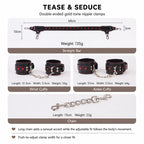 Heart-Pattern 10-Piece BDSM Restraint Set | Playful Straight Bar Kit