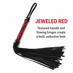 Crimson Temptation Leather Flogger | Soft Fringe BDSM Paddle for Sensual Play