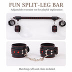 Heart-Pattern 10-Piece BDSM Restraint Set | Playful Straight Bar Kit