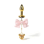 Title Bow Charm Tapered Butt Plug with Bell Pendant | Decorat