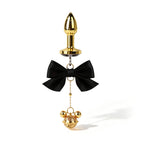 Title Bow Charm Tapered Butt Plug with Bell Pendant | Decorat