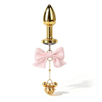 Title Bow Charm Tapered Butt Plug with Bell Pendant | Decorat