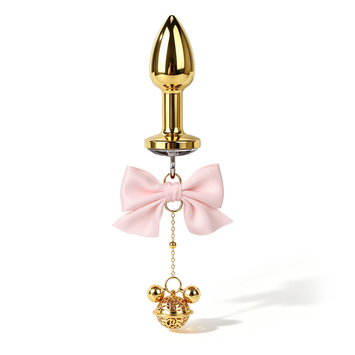 Title Bow Charm Tapered Butt Plug with Bell Pendant | Decorat