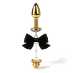 Title Bow Charm Tapered Butt Plug with Bell Pendant | Decorat