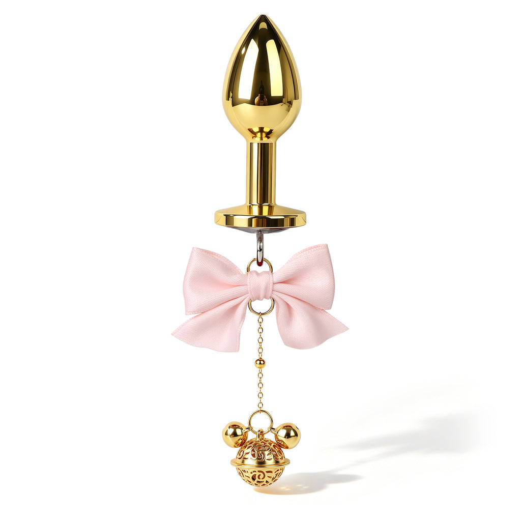 Title Bow Charm Tapered Butt Plug with Bell Pendant | Decorat