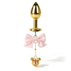 Title Bow Charm Tapered Butt Plug with Bell Pendant | Decorat