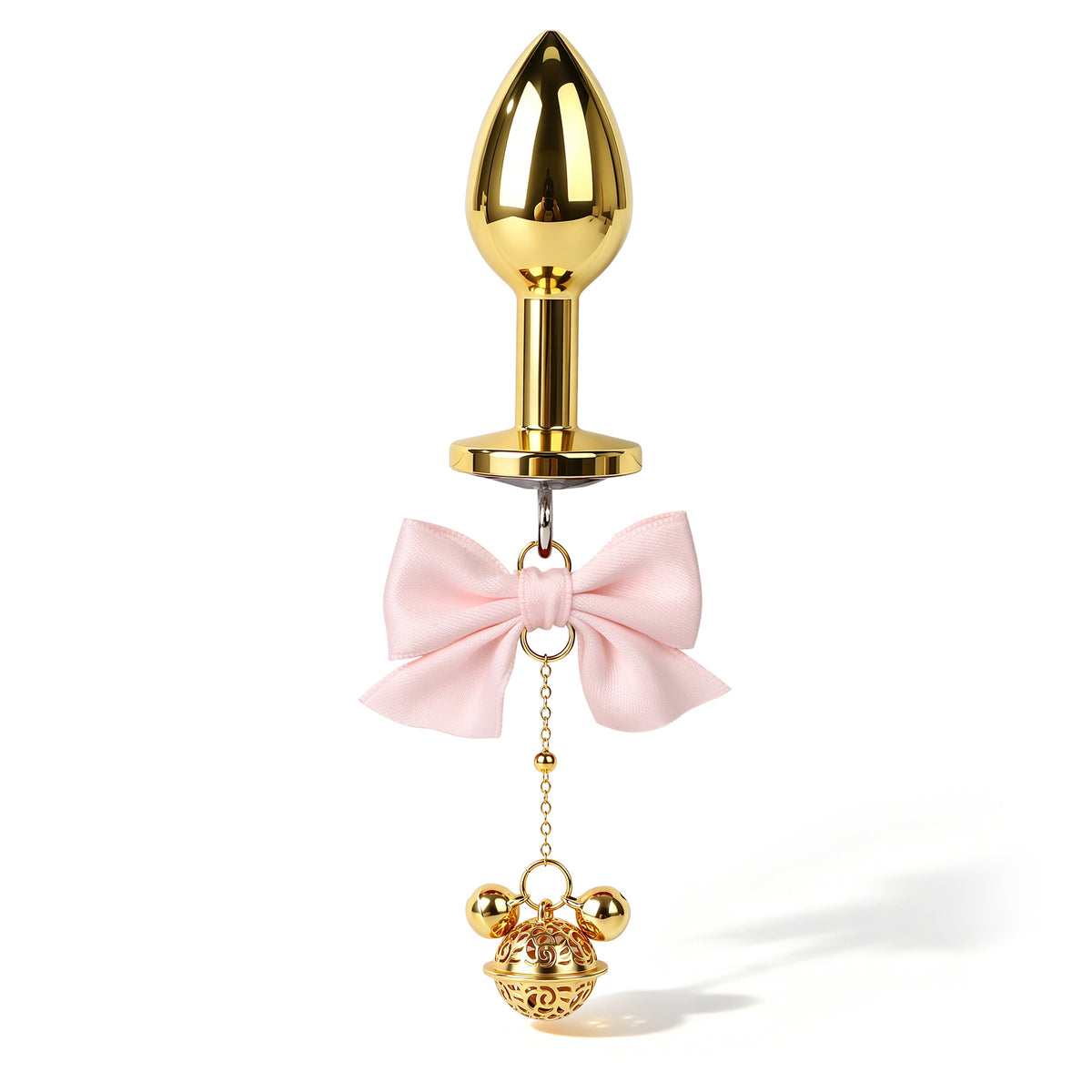 Title Bow Charm Tapered Butt Plug with Bell Pendant | Decorat