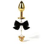 Title Bow Charm Tapered Butt Plug with Bell Pendant | Decorat