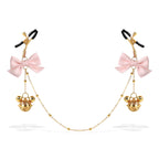 Title Adjustable Nipple Clamps with Bow & Bell Charms | Decorative Chain Body Jewelry